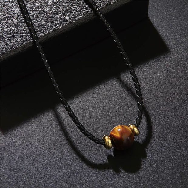 FREE Today: Clear Thinking and Willpower Natural Tiger Eye Beaded Wax Rope Necklace Pendant