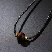 FREE Today: Clear Thinking and Willpower Natural Tiger Eye Beaded Wax Rope Necklace Pendant