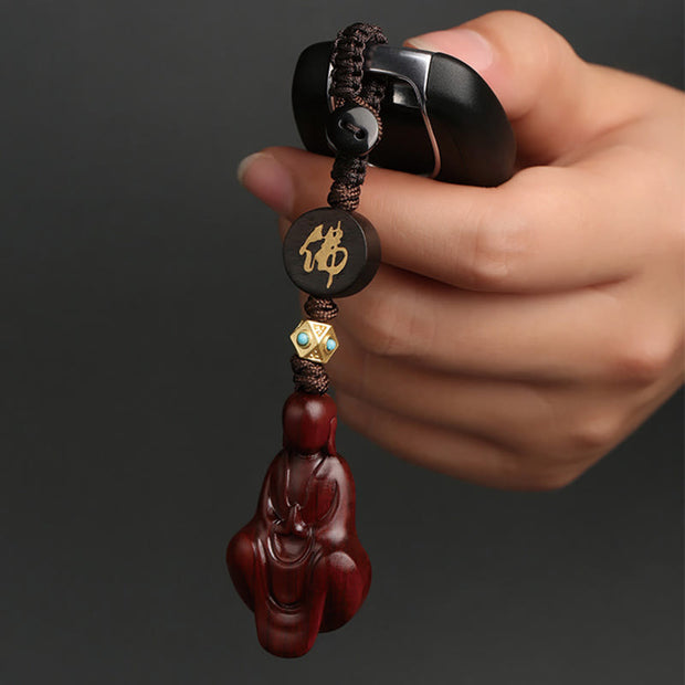 FREE Today: Calm and Protection Small Leaf Red Sandalwood Formless Buddha Key Chain