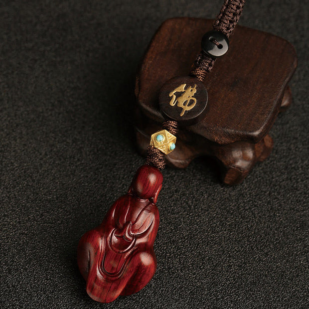 FREE Today: Calm and Protection Small Leaf Red Sandalwood Formless Buddha Key Chain