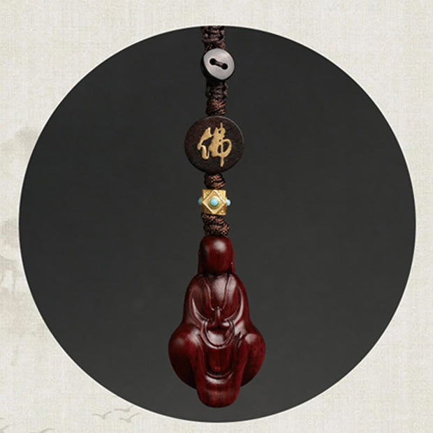 FREE Today: Calm and Protection Small Leaf Red Sandalwood Formless Buddha Key Chain