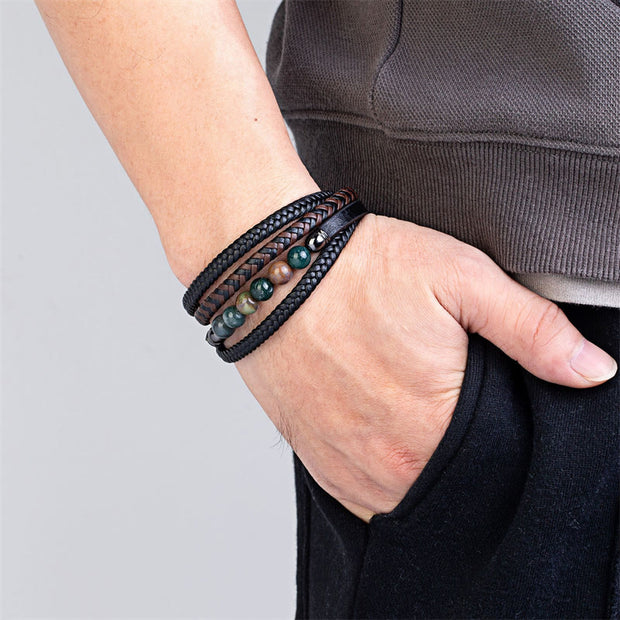 Buddha Stones "Wishing You Peace and Harmony" Indian Agate Bracelet Includes Gift Message Card - image 8