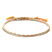 Buddha Stones Handmade Colorful Rope Braided Tassel Adjustable Harmony Bracelet