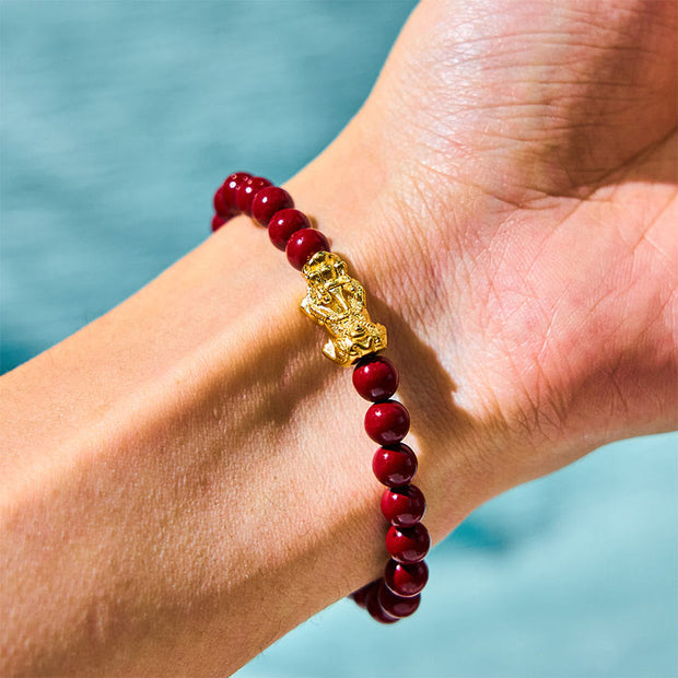 FREE Today: Luck Blessing Natural Cinnabar Beads Pixiu Bracelet