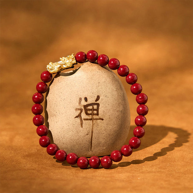 FREE Today: Luck Blessing Natural Cinnabar Beads Pixiu Bracelet