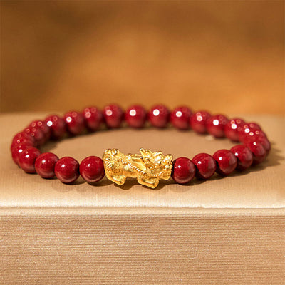 FREE Today: Luck Blessing Natural Cinnabar Beads Pixiu Bracelet