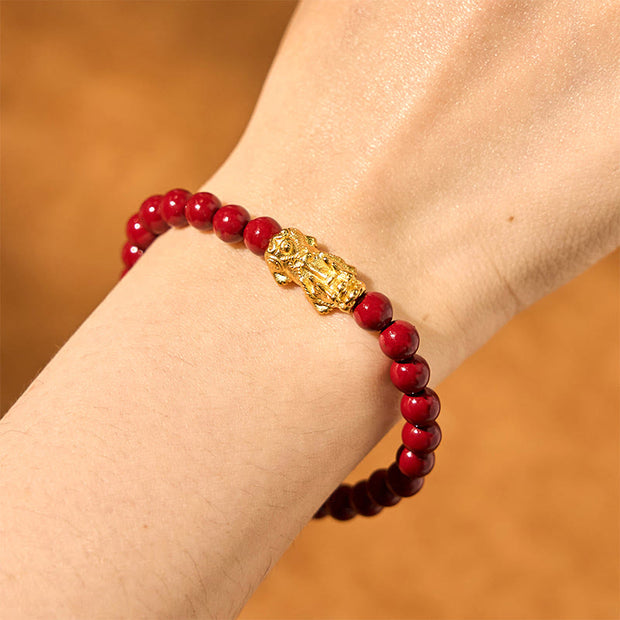 FREE Today: Luck Blessing Natural Cinnabar Beads Pixiu Bracelet