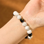 FREE Today: Wealth Blessing Vintage White Turquoise Black Onyx Pixiu Beads Bracelet