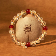 Buddha Stones Citrine Red Agate Moon Prosperity Bracelet