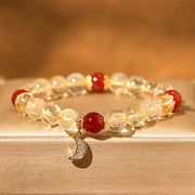 Buddha Stones Citrine Red Agate Moon Prosperity Bracelet