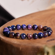 Buddha Stones Natural Purple Tiger Eye Protection Strength Bracelet