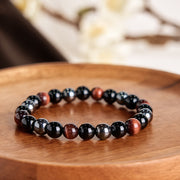 Buddha Stones Natural Tiger's Eye Obsidian Hematite Positive Powerful Bracelet