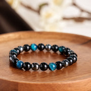 Buddha Stones Natural Tiger's Eye Obsidian Hematite Positive Powerful Bracelet