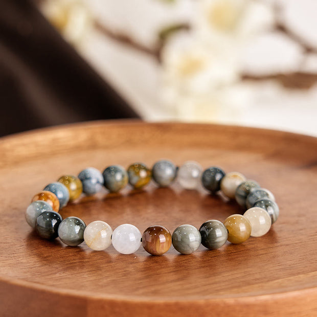 Buddha Stones Natural Eagle's Eye Stone Confidence Positive Bracelet