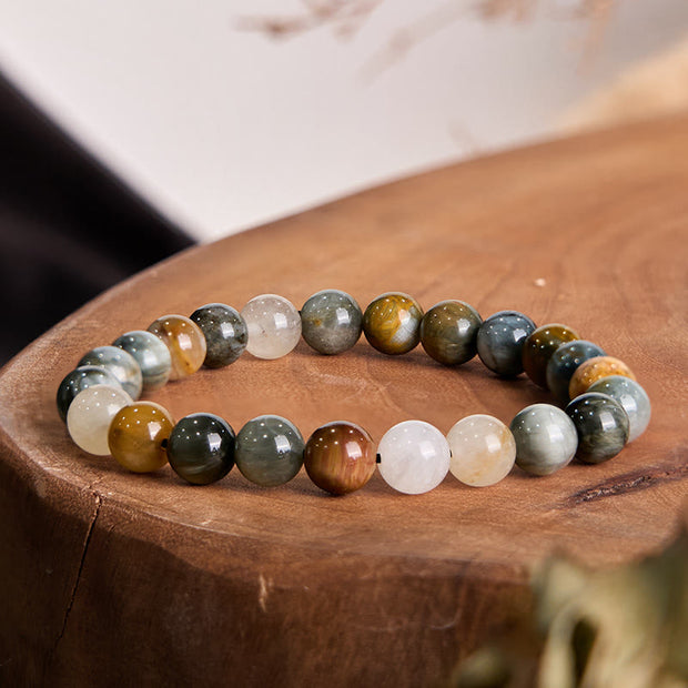 Buddha Stones Natural Eagle's Eye Stone Confidence Positive Bracelet