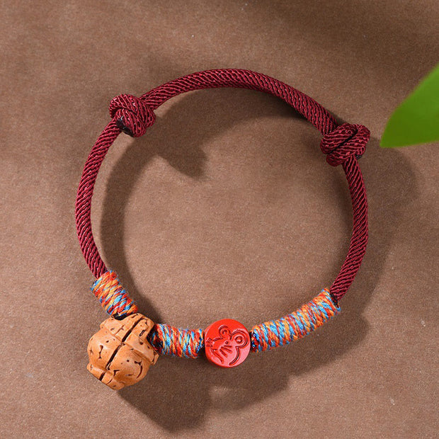 FREE Today: Luck and Connection Handmade Chinese Zodiac Red String Peach Pit Cinnabar Bracelet