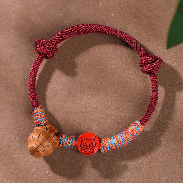 FREE Today: Luck and Connection Handmade Chinese Zodiac Red String Peach Pit Cinnabar Bracelet