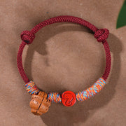 FREE Today: Luck and Connection Handmade Chinese Zodiac Red String Peach Pit Cinnabar Bracelet