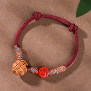 FREE Today: Luck and Connection Handmade Chinese Zodiac Red String Peach Pit Cinnabar Bracelet