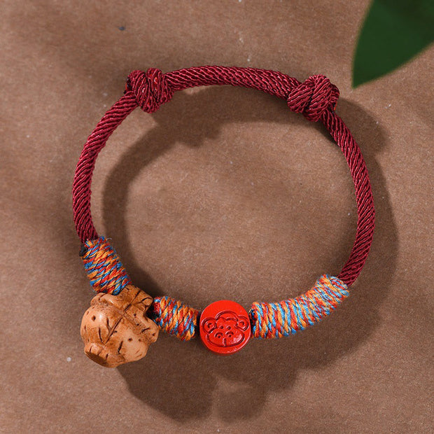 FREE Today: Luck and Connection Handmade Chinese Zodiac Red String Peach Pit Cinnabar Bracelet