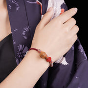 FREE Today: Luck and Connection Handmade Chinese Zodiac Red String Peach Pit Cinnabar Bracelet