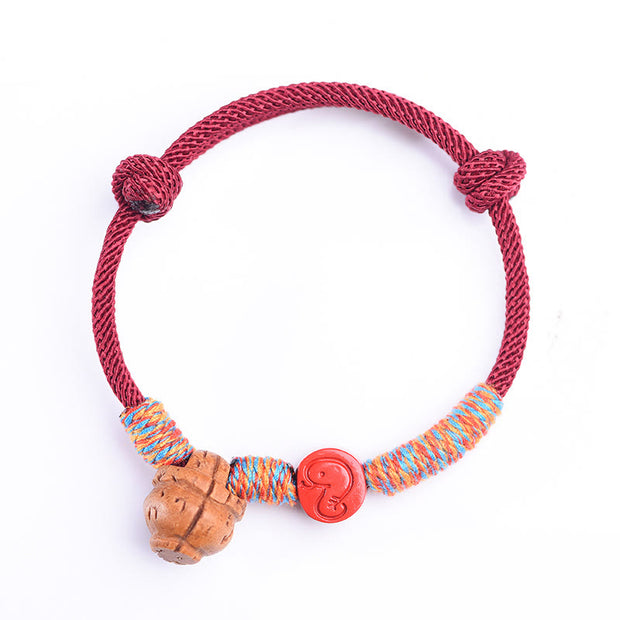 FREE Today: Luck and Connection Handmade Chinese Zodiac Red String Peach Pit Cinnabar Bracelet