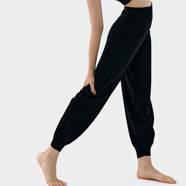 Buddha Stones Casual Plain High Waist Quick Drying Women's Leica Pants