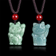 FREE Today: Prosperity and Abundance Lucky Cat Jade Necklace Pendant