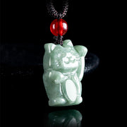 FREE Today: Prosperity and Abundance Lucky Cat Jade Necklace Pendant