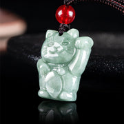 FREE Today: Prosperity and Abundance Lucky Cat Jade Necklace Pendant