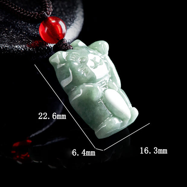 FREE Today: Prosperity and Abundance Lucky Cat Jade Necklace Pendant