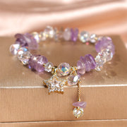 FREE Today: Positive Transformation and Balance Natural Amethyst Crystal Star Charm Bracelet