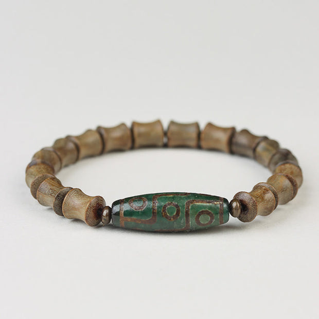 FREE Today: Peace and Soothing Tibetan Nine-Eye Dzi Bead Green Sandalwood Bracelet