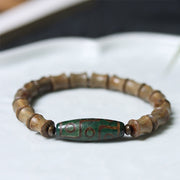 FREE Today: Peace and Soothing Tibetan Nine-Eye Dzi Bead Green Sandalwood Bracelet