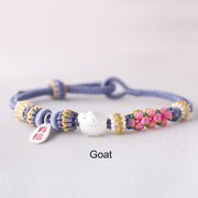 Buddha Stones Handmade Chinese Zodiac Fu Character Fortune Luck Rope Braided Bracelet