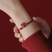 FREE Today: Luck and Blessing Handmade Cinnabar Chinese Zodiac Rabbit Red Rope Bracelet