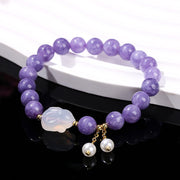 FREE Today: Positive and Harmony Natural Purple Chalcedony Rabbit Bead Bracelet