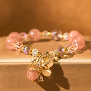 FREE Today: Love and Healing Natural Strawberry Quartz Butterfly Bracelet