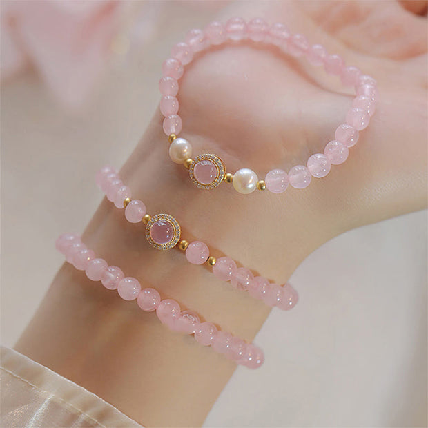 FREE Today: Warmth Love Pink Crystal Pearl Bracelet