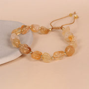 Buddha Stones Irregular Shape Citrine Braid String Happiness Bracelet