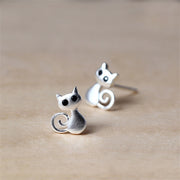 FREE Today: Blessing Protection 925 Sterling Silver Posts Cute Cat Kitten Stud Earrings