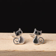 FREE Today: Blessing Protection 925 Sterling Silver Posts Cute Cat Kitten Stud Earrings