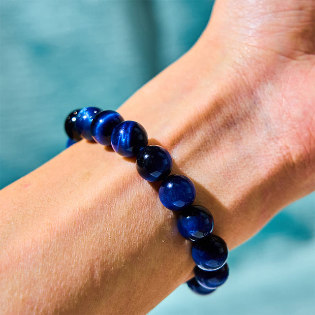 Buddha Stones Blue Tiger Eye Protection Bracelet