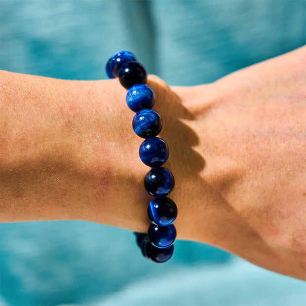 Buddha Stones Blue Tiger Eye Protection Bracelet