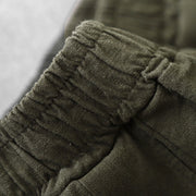 Buddha Stones Casual Plain 7-8 Length Women's Cotton Linen Harem Pants With Pockets
