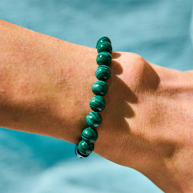 Buddha Stones Malachite Black Tourmaline Purity Bracelet