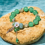 Buddha Stones Blue Crystal Amethyst Sun Stone Green Aventurine Healing Bracelet