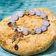 Buddha Stones Blue Crystal Amethyst Sun Stone Green Aventurine Healing Bracelet