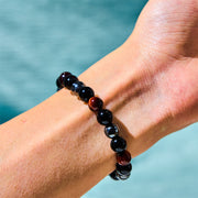 Buddha Stones Natural Tiger's Eye Obsidian Hematite Positive Powerful Bracelet