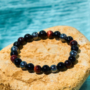 Buddha Stones Natural Tiger's Eye Obsidian Hematite Positive Powerful Bracelet